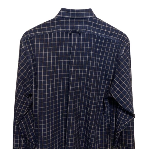 Vintage C.C.FILSON Mens Button-Down 100% Wool Shirt Blue Tan Plaid Sz L - Picture 5 of 9